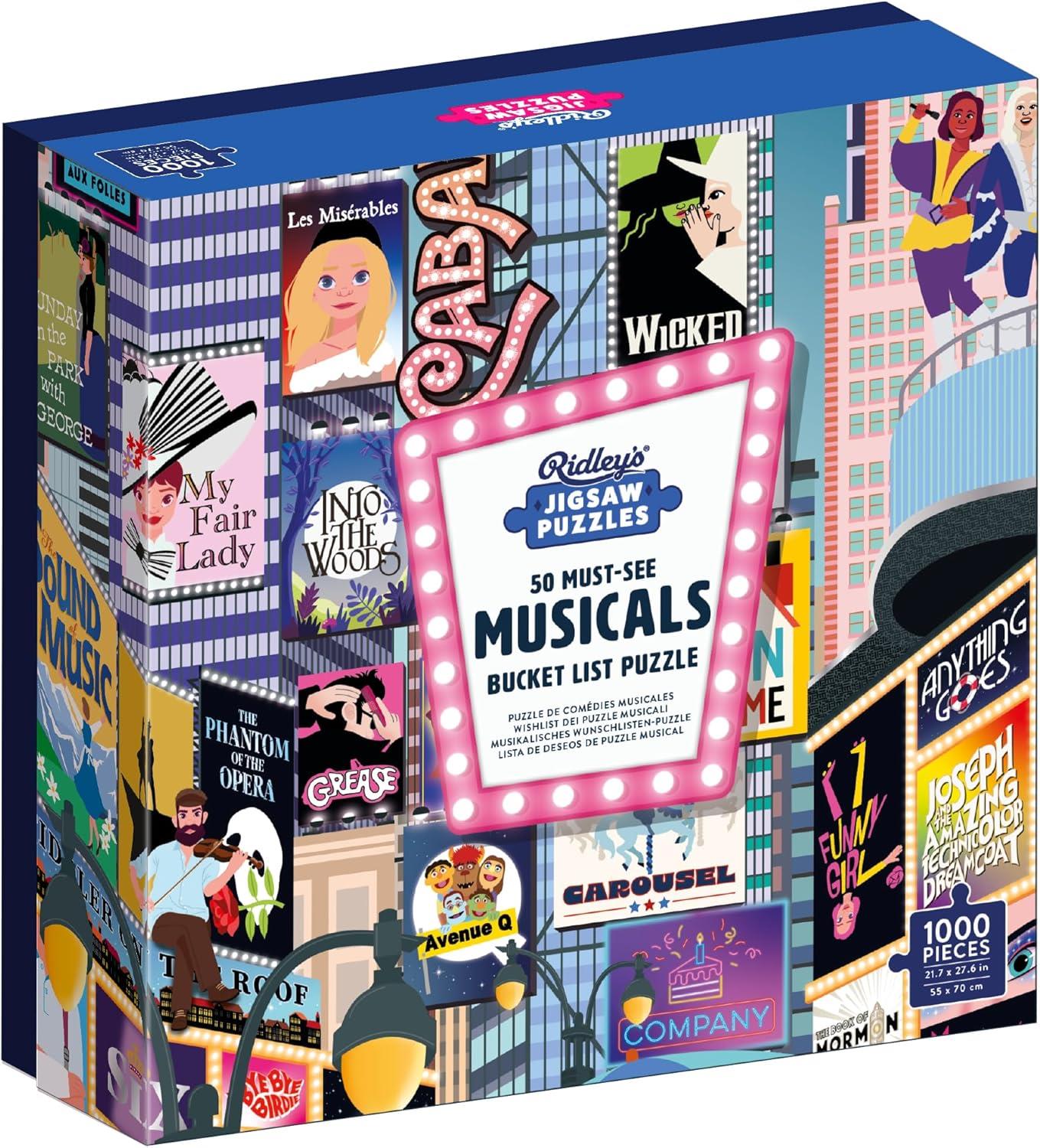 50 Must-See Musicals Bucket List 1000 Piece Jigsaw Puzzle