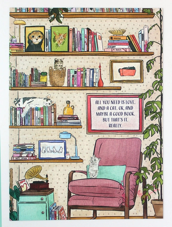 All You Need Is Love. and A Cat. and A Book 1000 Piece Jigsaw Puzzle