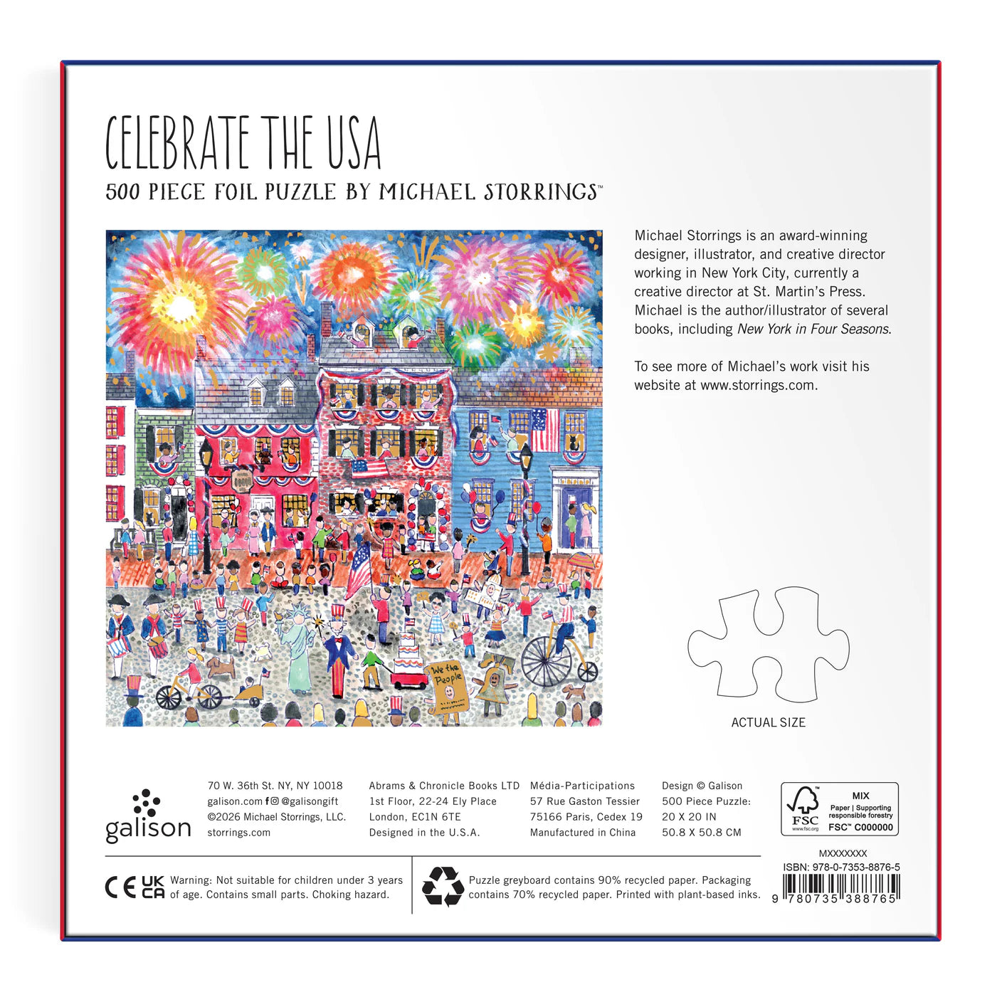 Michael Storrings Celebrate The USA 500 Piece Foil Puzzle