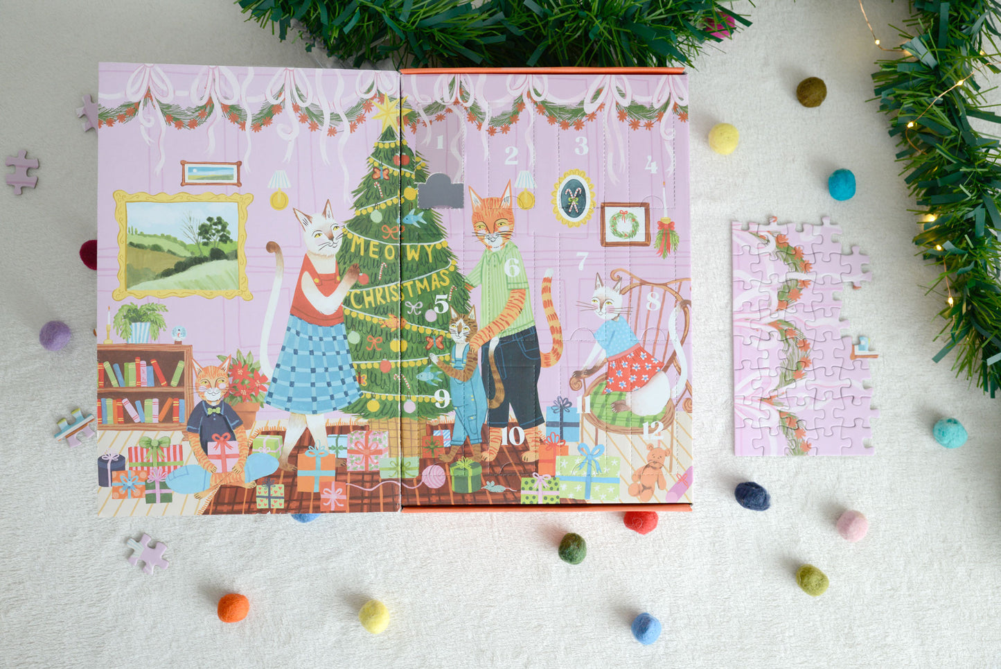 Meowy Christmas 12 Days of Puzzles 500 Piece Countdown