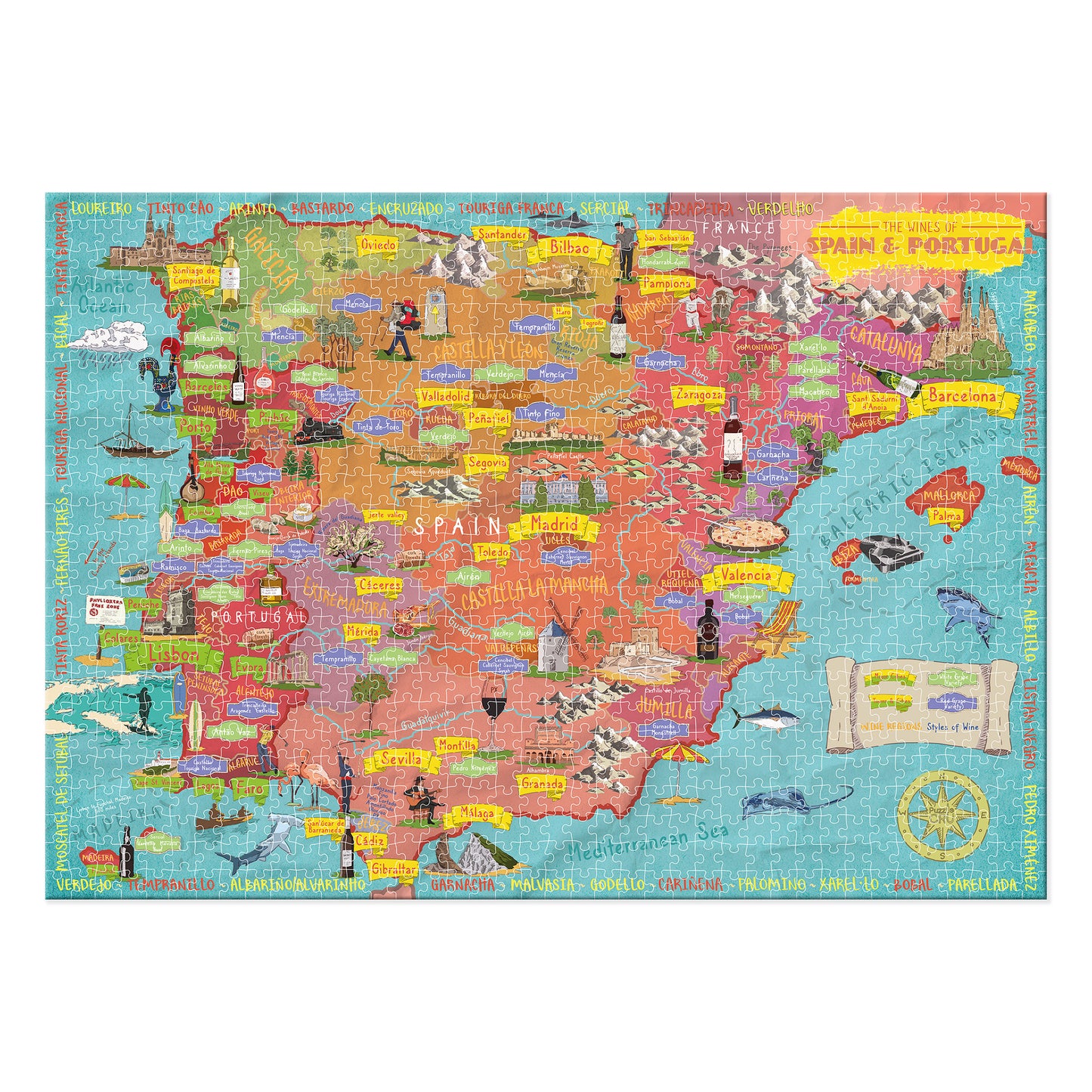 Wines of Spain and Portugal 1000 Piece Puzzle