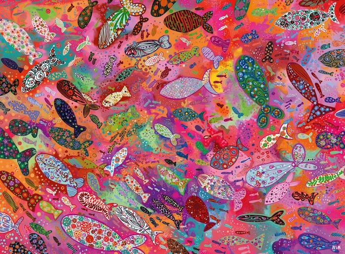 Fish in Fuchsia, 500 Piece Jigsaw Puzzle