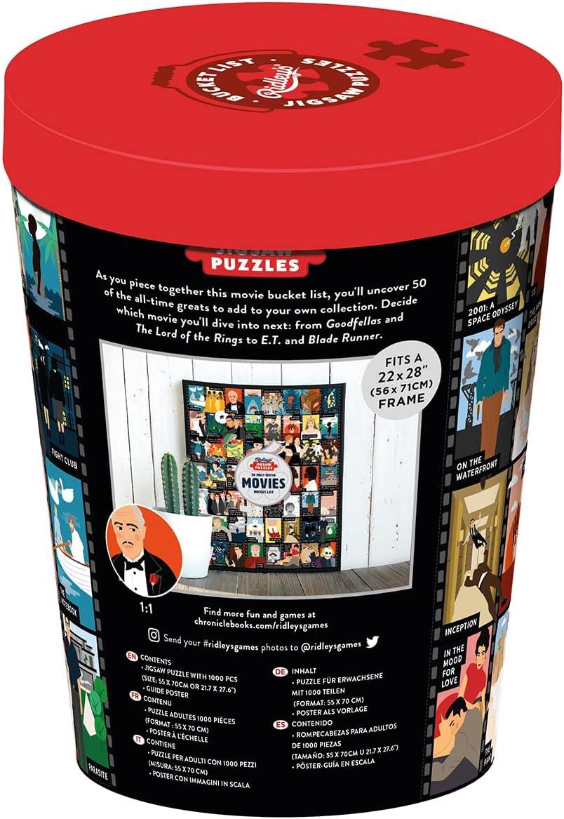 50 Must-Watch Movies Bucket List 1000 Piece Jigsaw Puzzle