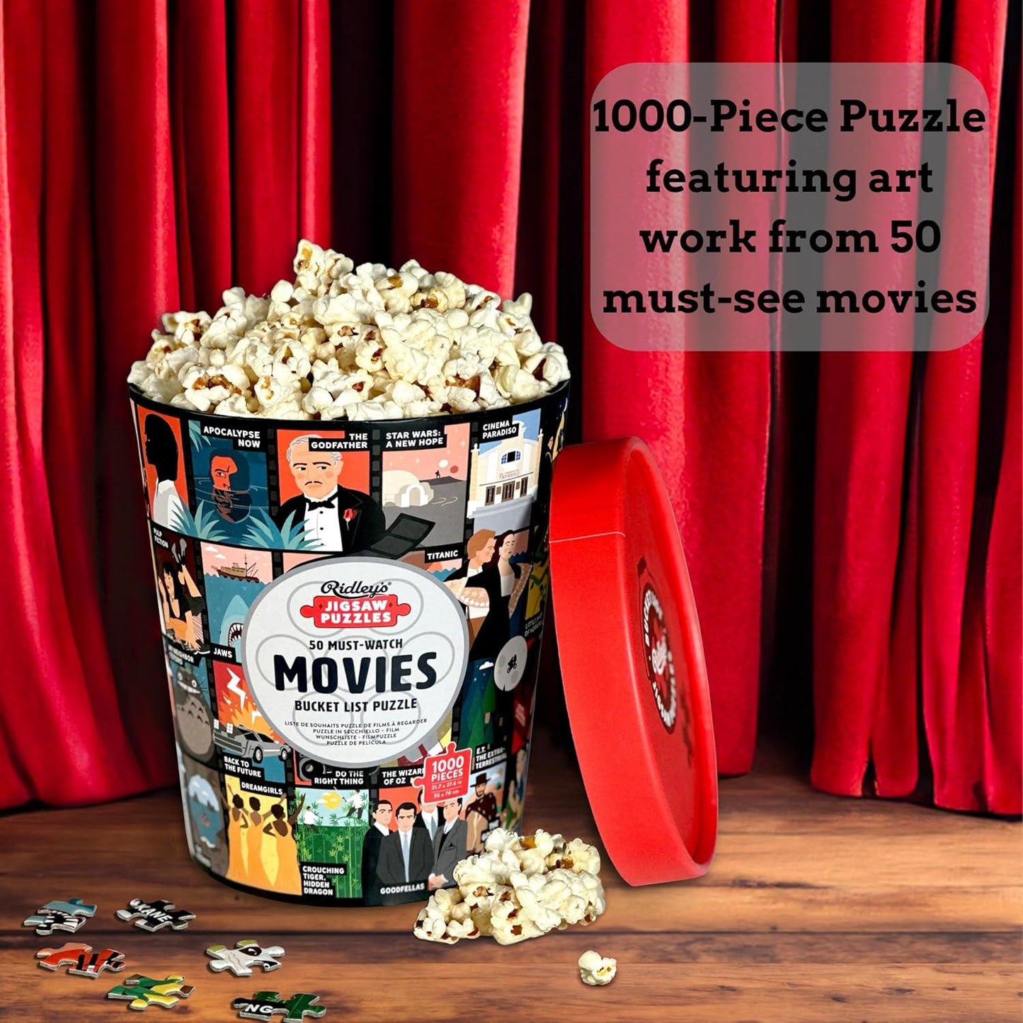 50 Must-Watch Movies Bucket List 1000 Piece Jigsaw Puzzle