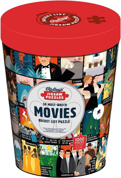 50 Must-Watch Movies Bucket List 1000 Piece Jigsaw Puzzle
