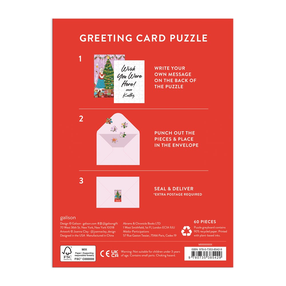 Meowy Christmas Greeting Card Jigsaw Puzzle