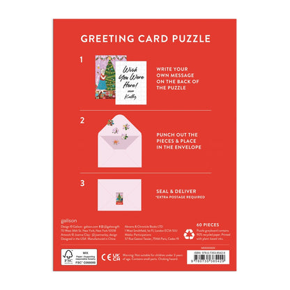 Meowy Christmas Greeting Card Jigsaw Puzzle