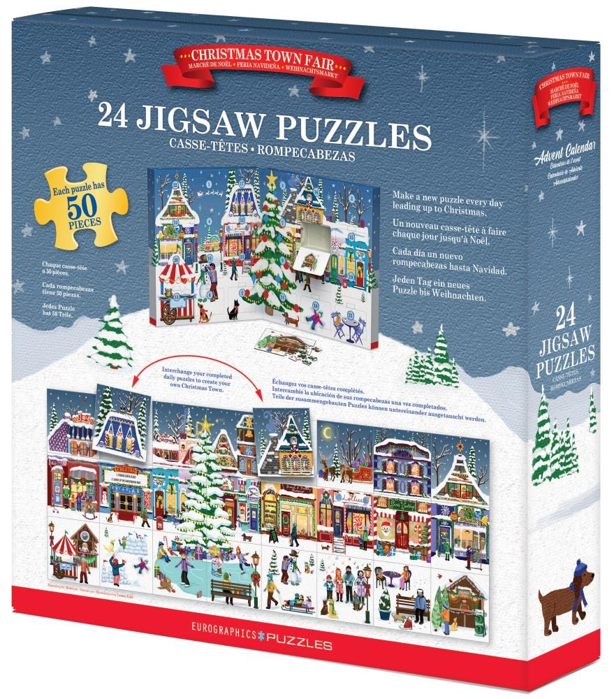 Christmas Town Fair - Advent Calendar 24 Jigsaw Puzzles
