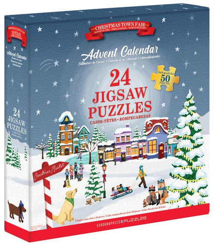 Christmas Town Fair - Advent Calendar 24 Jigsaw Puzzles