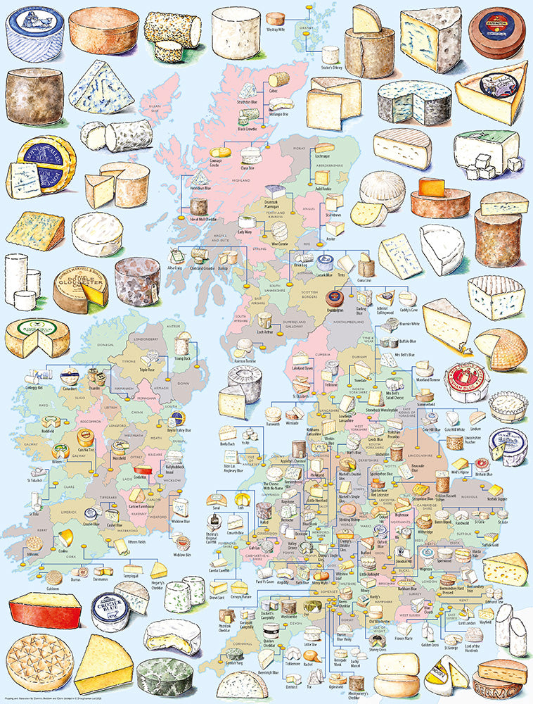 A Cheesemonger’s Map of British and Irish Cheese 1000 Piece Jigsaw Puzzle
