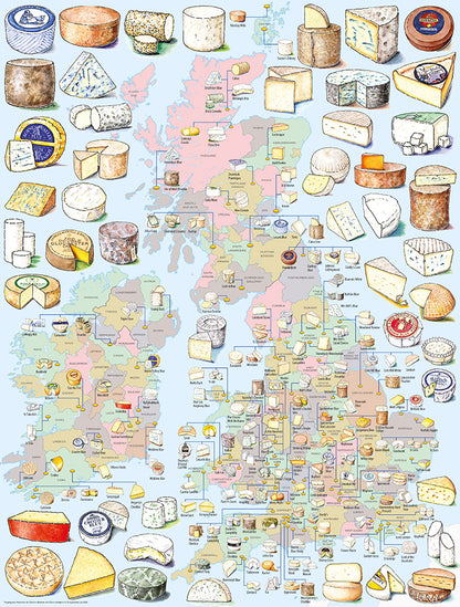 A Cheesemonger’s Map of British and Irish Cheese 1000 Piece Jigsaw Puzzle