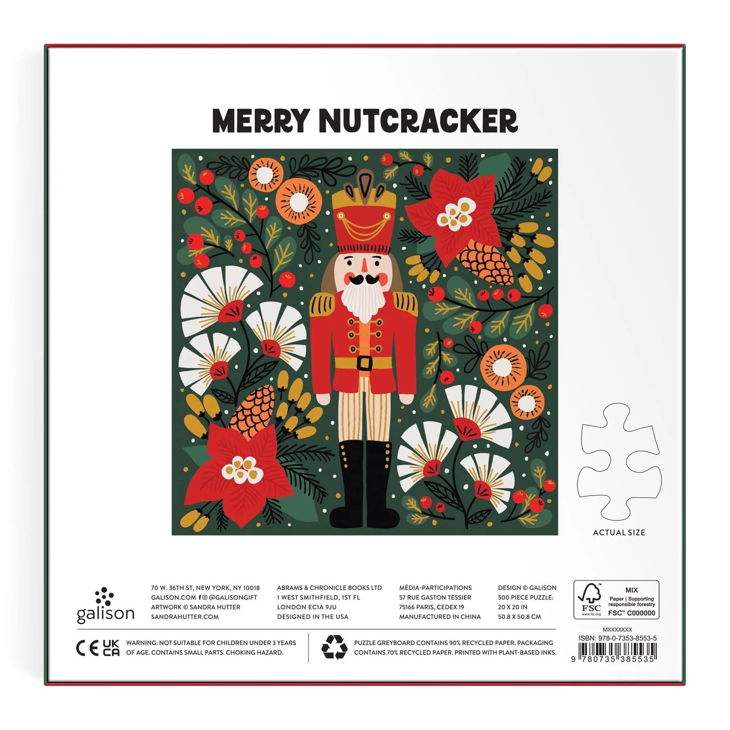 Merry Nutcracker 500 Piece Foil Jigsaw Puzzle