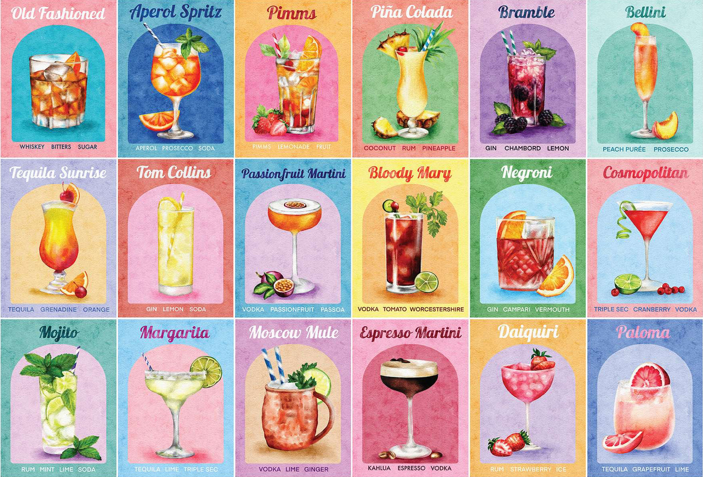 Colourful Cocktails 1000 Piece Jigsaw Puzzle