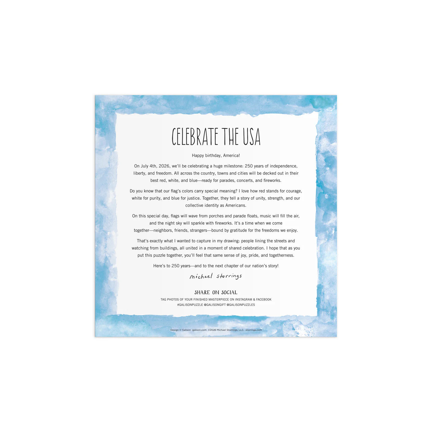 Michael Storrings Celebrate The USA 500 Piece Foil Puzzle