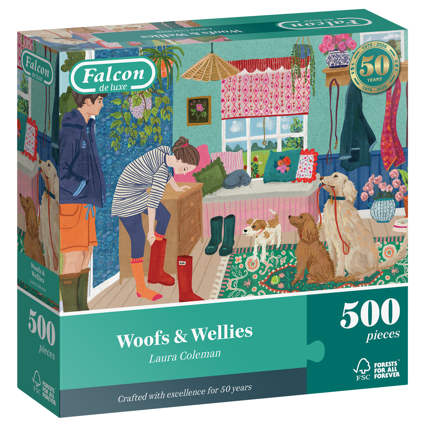 Falcon de luxe Woofs & Wellies 500 Piece Jigsaw Puzzle