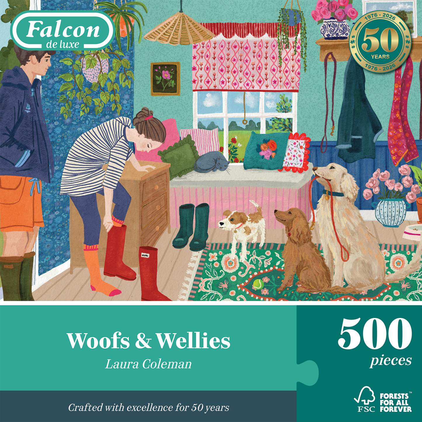 Falcon de luxe Woofs & Wellies 500 Piece Jigsaw Puzzle