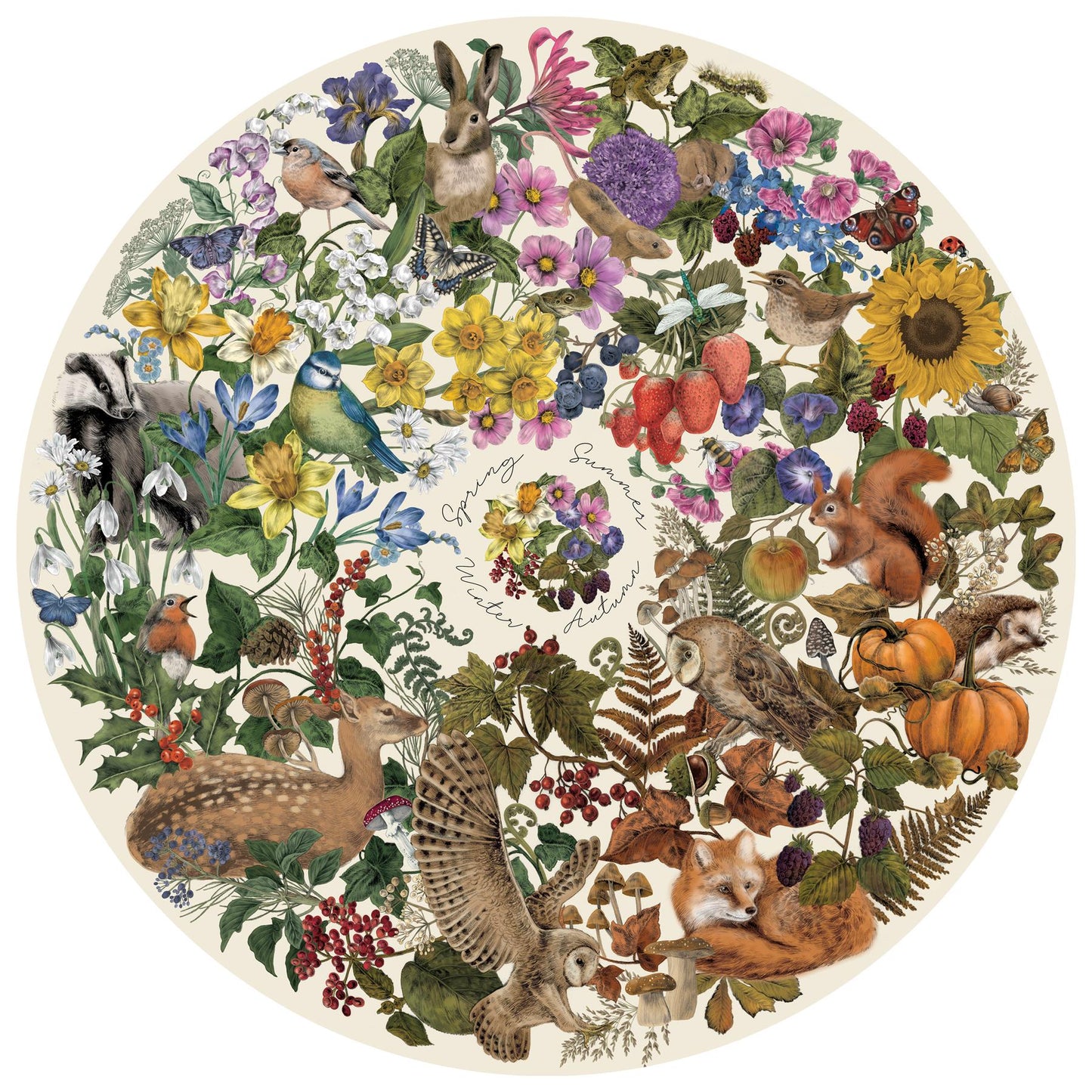 The Art File: Nature's Seasons 500 Piece Cicular Jigsaw Puzzle